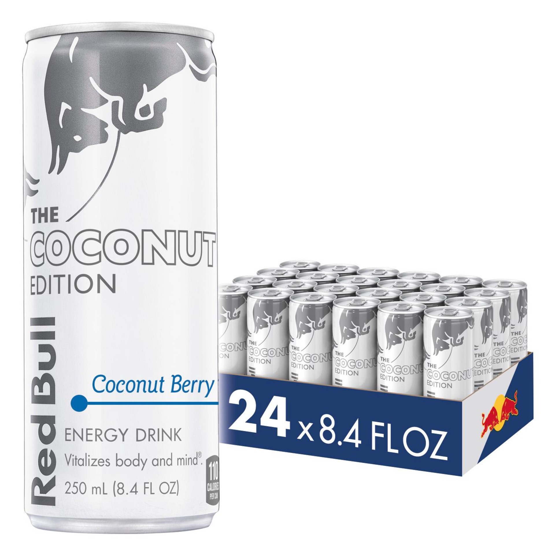 slide 1 of 9, Red Bull The Coconut Edition Coconut Berry Energy Drink 24 - 8.4 fl oz Cans, 24 ct