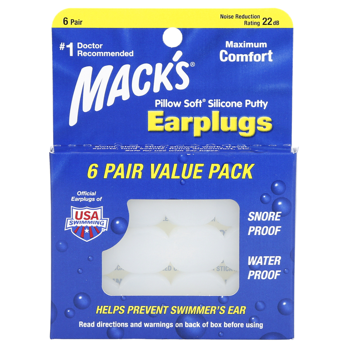 slide 1 of 1, Mack's Earplugs 6 ea, 6 pair