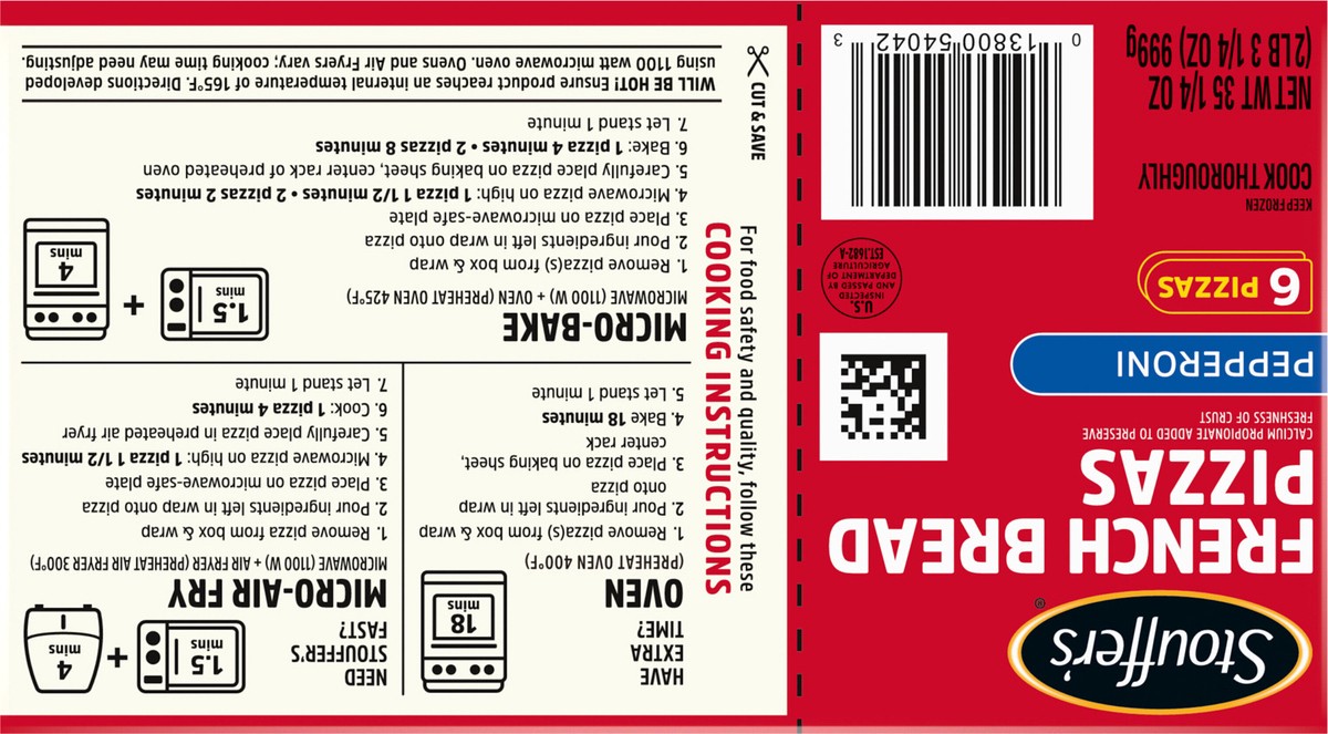 slide 8 of 14, STOUFFER'S French Bread Pepperoni Frozen Pizza 35.25oz Box, 6 ct