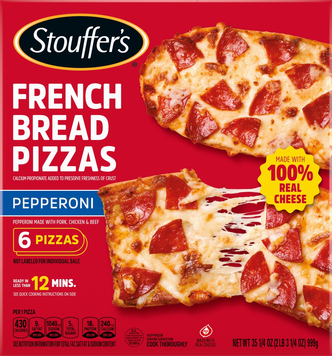 slide 11 of 14, STOUFFER'S French Bread Pepperoni Frozen Pizza 35.25oz Box, 6 ct
