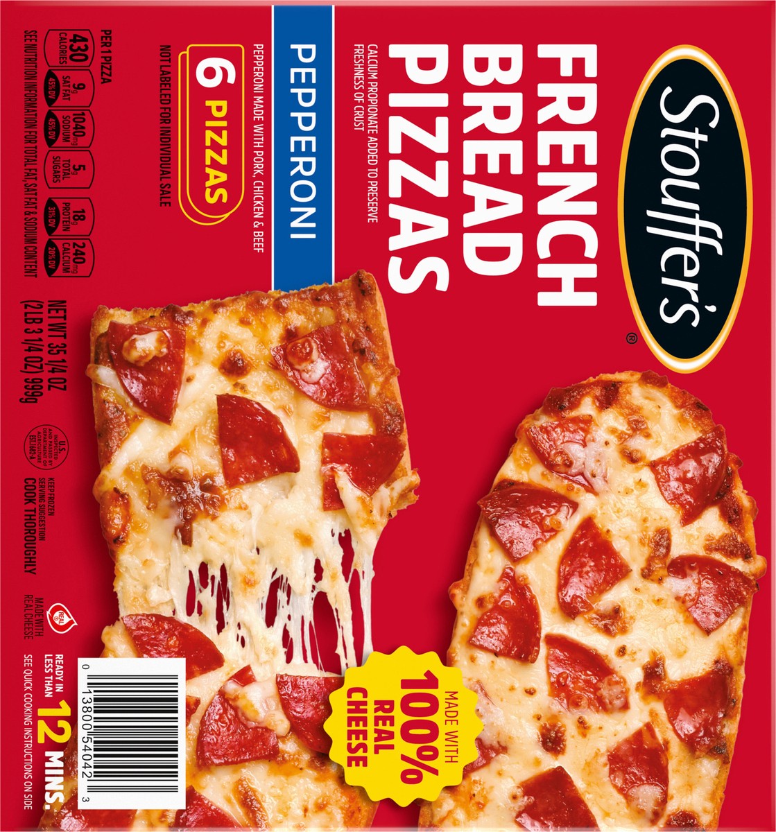 slide 14 of 14, STOUFFER'S French Bread Pepperoni Frozen Pizza 35.25oz Box, 6 ct