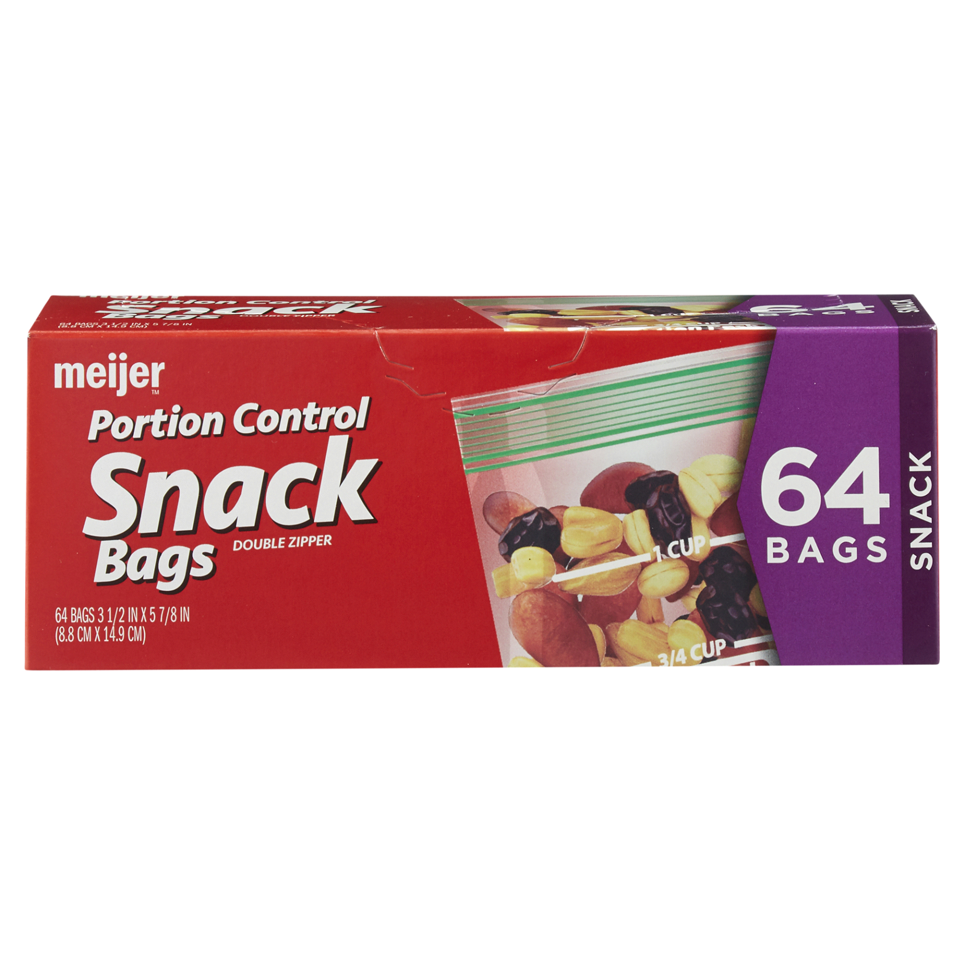 slide 1 of 1, Meijer Portion Control Snack Bags, 64 ct
