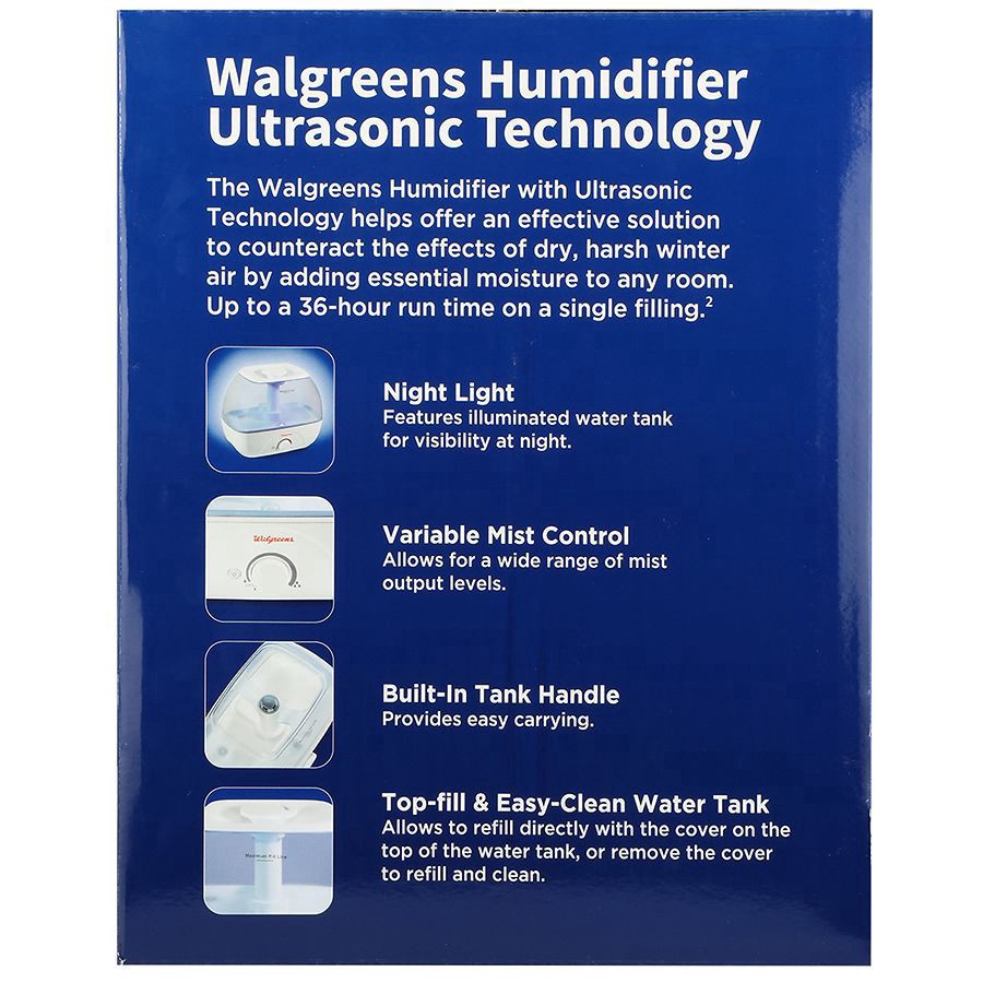 slide 4 of 5, Walgreens Ultrasonic Humidifier, 1.3 Gallon Capacity 1.3 Gallon, 1 ct