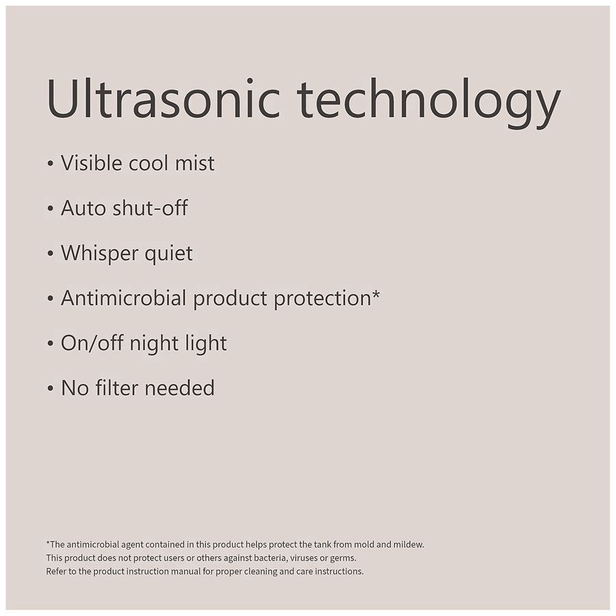 slide 5 of 5, Walgreens Ultrasonic Humidifier, 1.3 Gallon Capacity 1.3 Gallon, 1 ct
