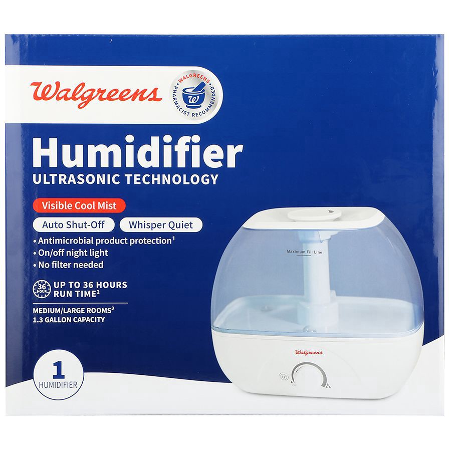 slide 1 of 5, Walgreens Ultrasonic Humidifier, 1.3 Gallon Capacity 1.3 Gallon, 1 ct