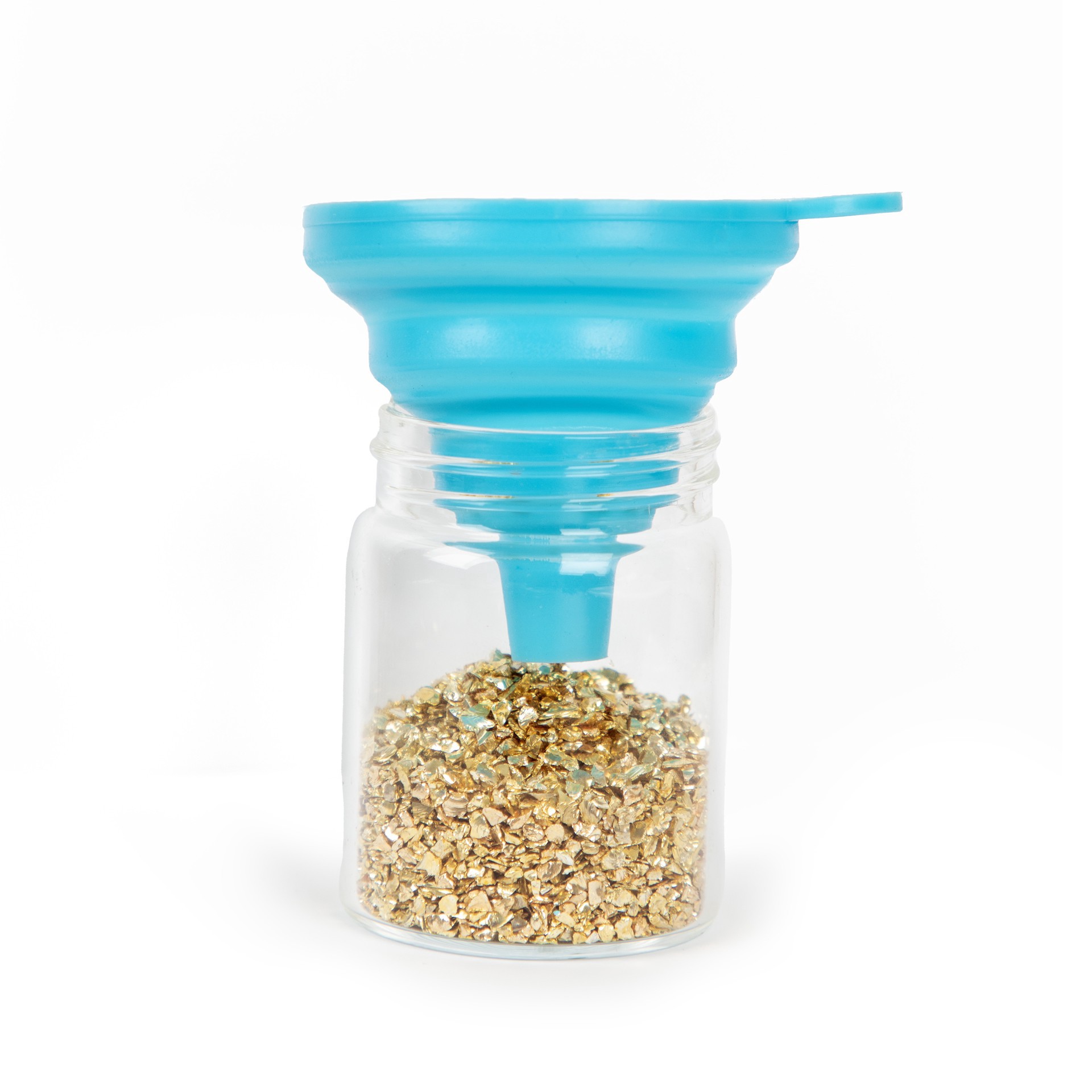 slide 5 of 7, Teal Collapsible Silicone Funnel By Bead Landing, 4.75 in x 3.25 in x 0.6 in