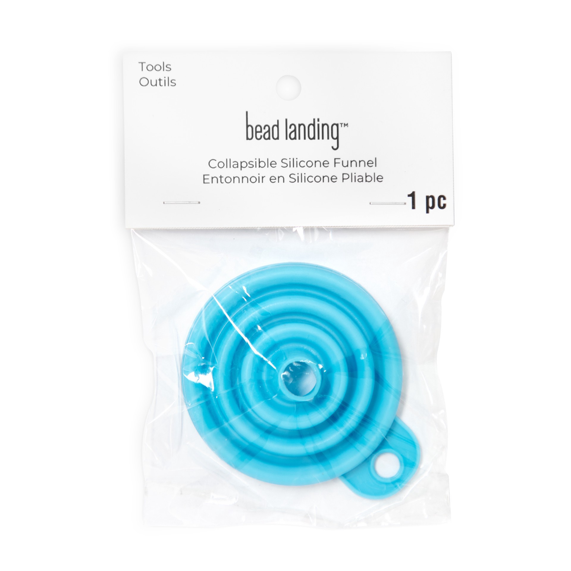 slide 3 of 7, Teal Collapsible Silicone Funnel By Bead Landing, 4.75 in x 3.25 in x 0.6 in