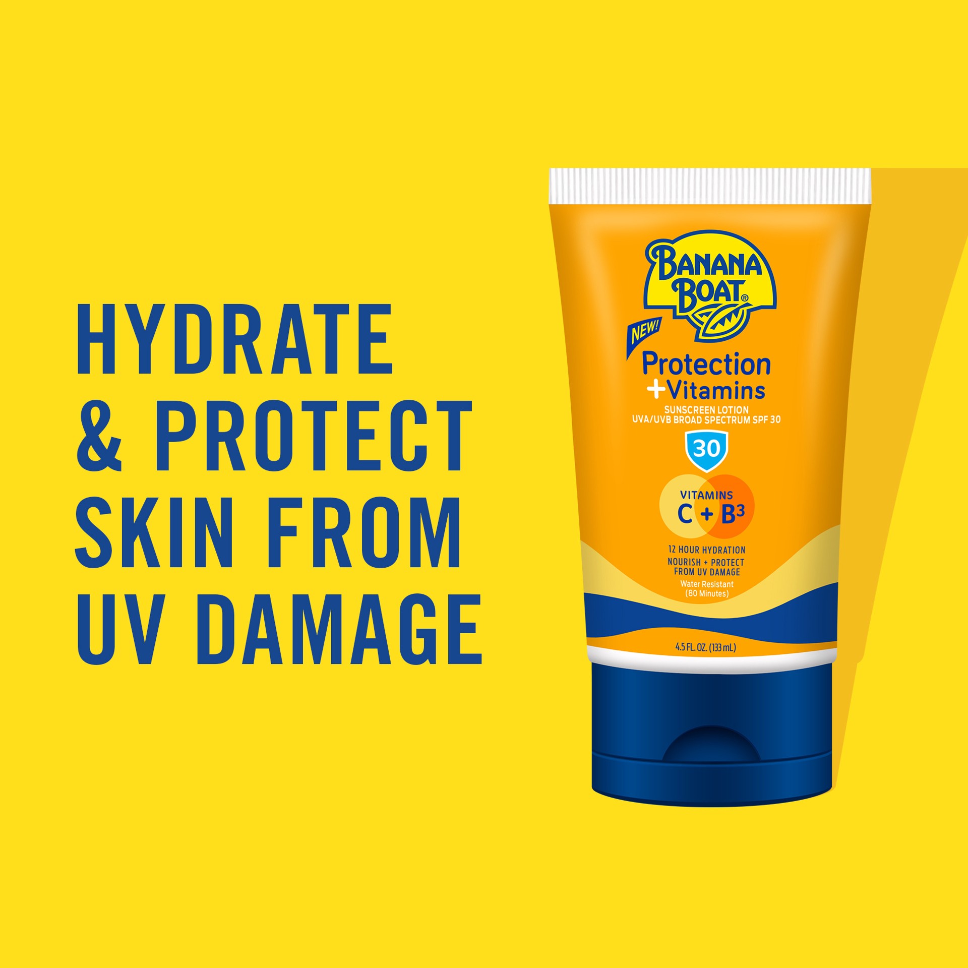 slide 4 of 9, Banana Boat Protection + Vitamins SPF 30 Lotion, 4.5 fl oz