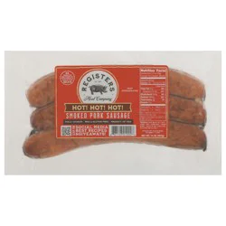 Registers Meat Company Smoked Hot Pork Sausage 14 oz