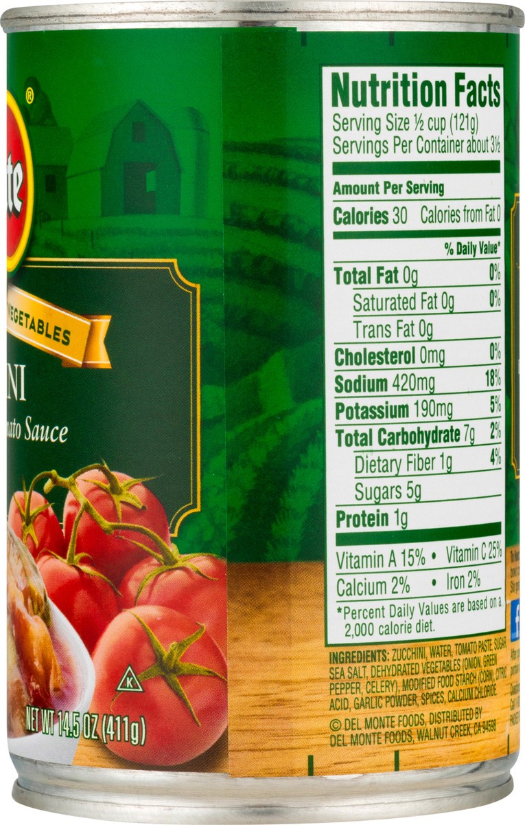 slide 9 of 12, Del Monte Seasoned Zucchini With Italian Style Tomato Sauce, 14.5 oz