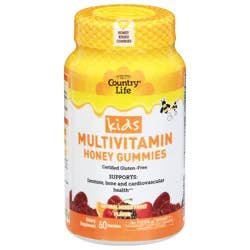 Country Life Kids Natural Mixed Fruit Flavor Multivitamin Honey Gummies 60 Gummies