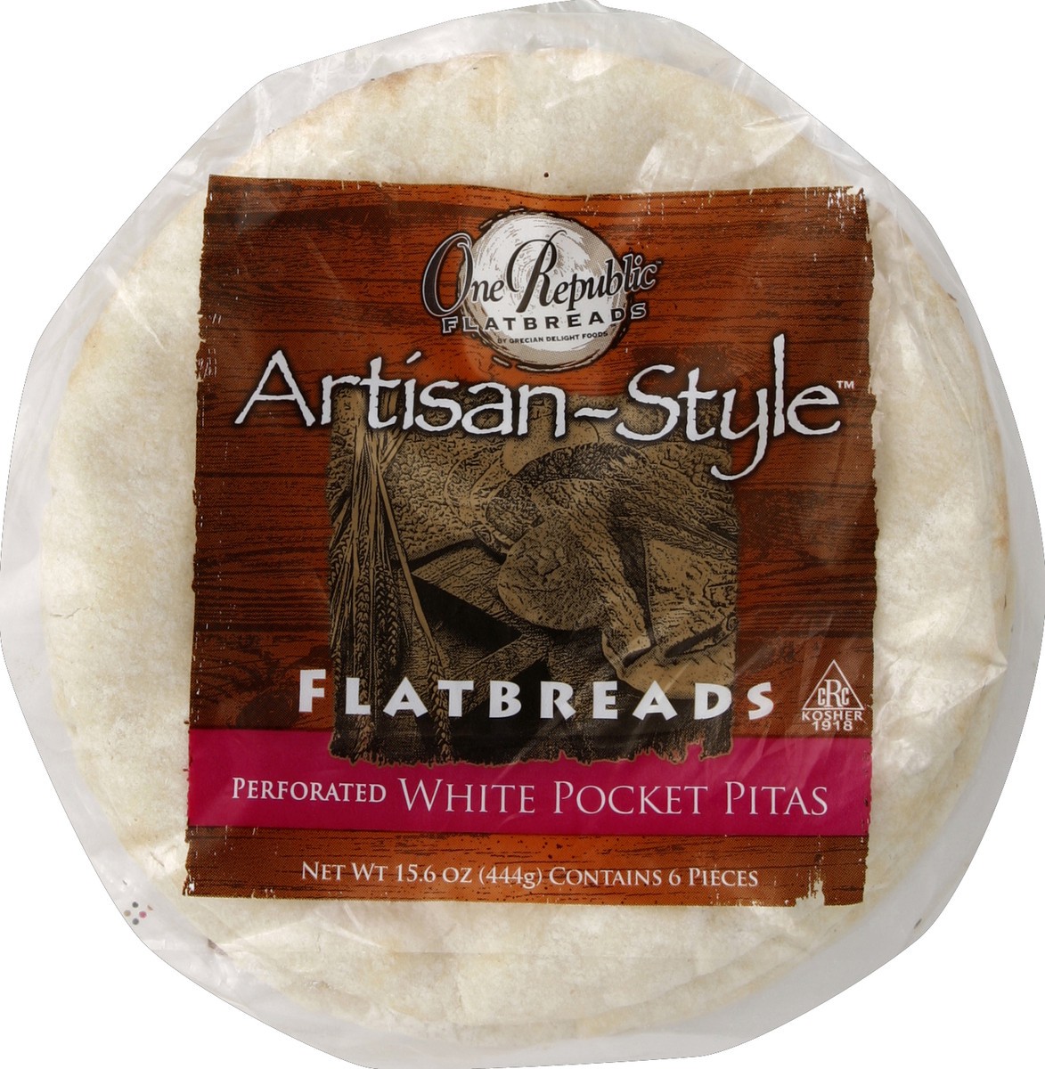 slide 4 of 5, ONE Republic Flatbread White Pocket Pita 6 Inch, 6 ct