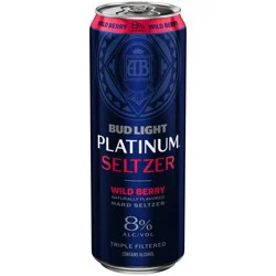 Bud Light Platinum Wild Berry Hard Seltzer 25 fl oz