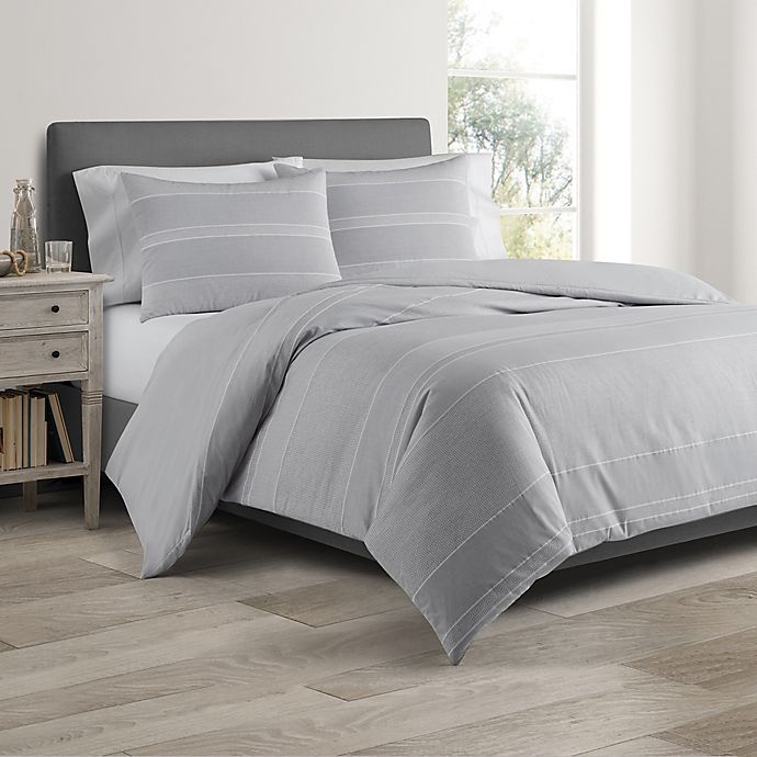 slide 1 of 4, Real Simple DUO Driftwood King Coverelet/Duvet Cover Set - Grey, 1 ct