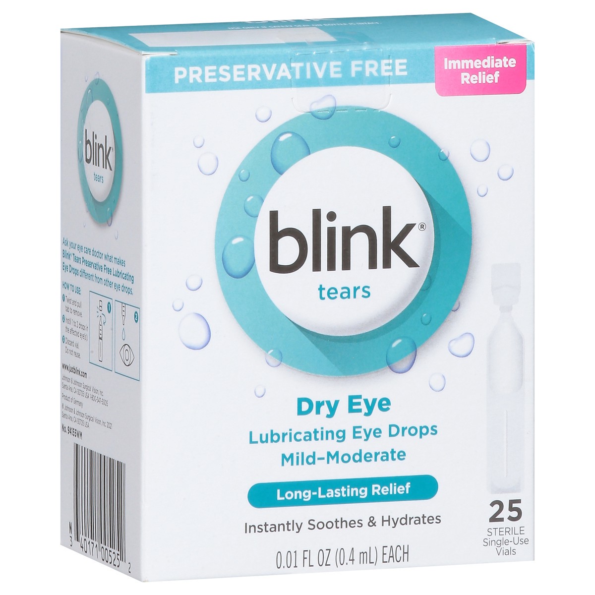 slide 5 of 15, Blink Dry Eye Lubricating Eye Drops 25 - 0.01 fl oz Vials, 25 ct