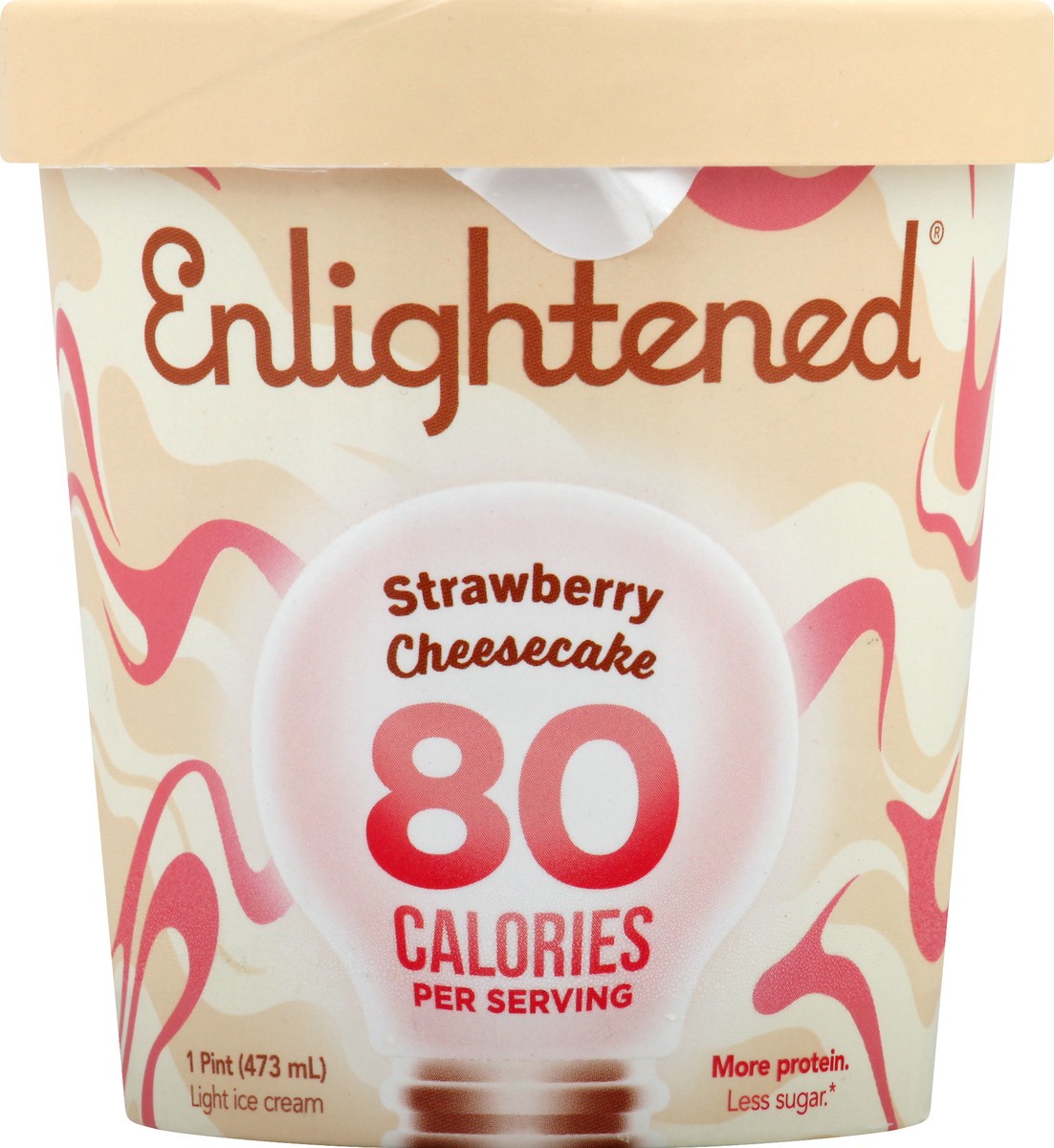 slide 1 of 9, Enlightened Light Strawberry Cheesecake Ice Cream 1 pt, 1 pint