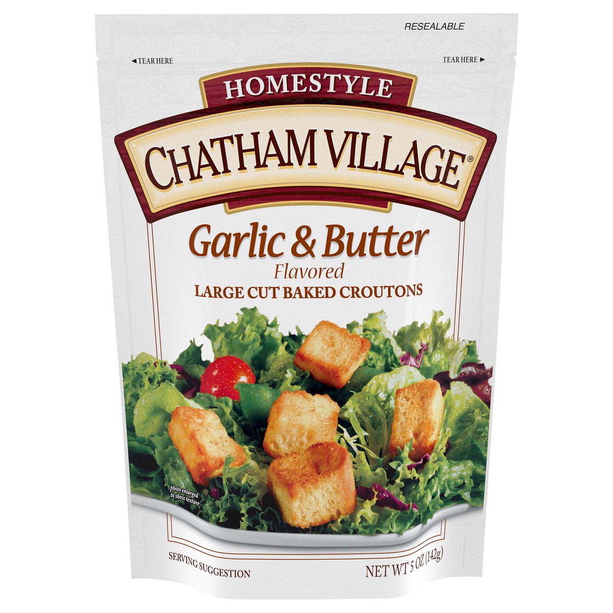 slide 1 of 11, Chatham Village Garlic & Butter Flavored Traditional Cut Baked Croutons, 5 oz