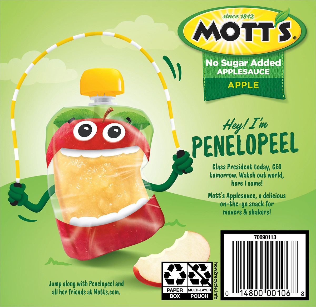 slide 3 of 7, Mott's Unsweetened Applesauce/Pouches, 4 ct; 3.2 oz