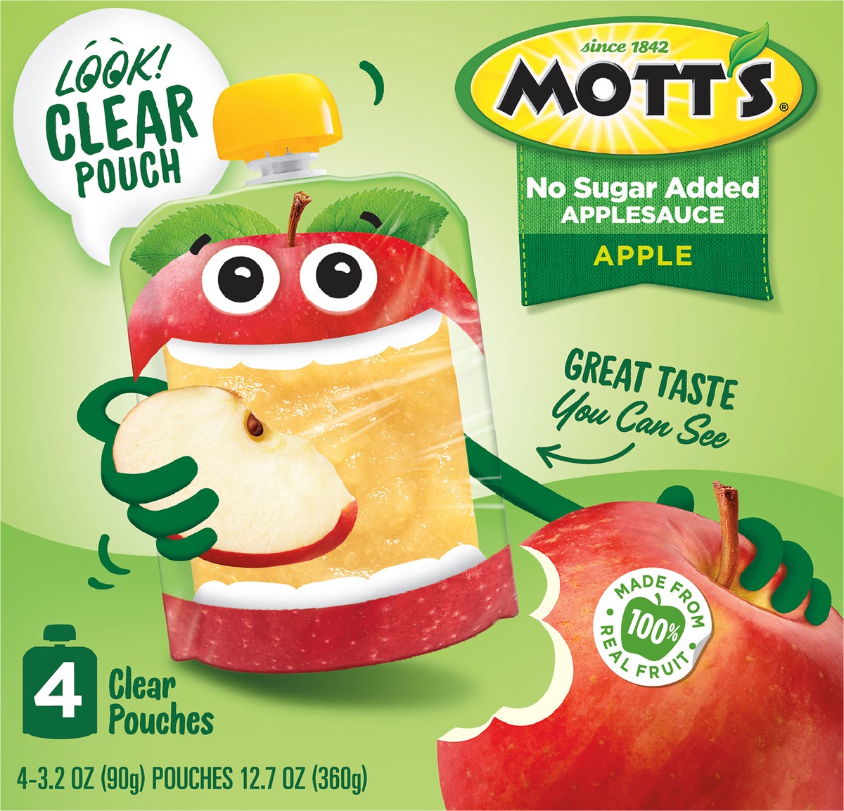 slide 4 of 7, Mott's Unsweetened Applesauce/Pouches, 4 ct; 3.2 oz
