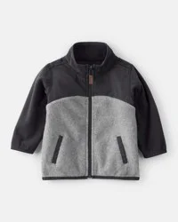 Carter's Baby Boy Long-Sleeve Zip-Up Jacket - Grey/Black Grey/Black 12M