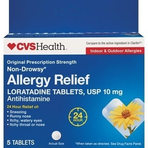 slide 1 of 1, CVS Health Loradatine Tablets, 5 ct; 10 mg