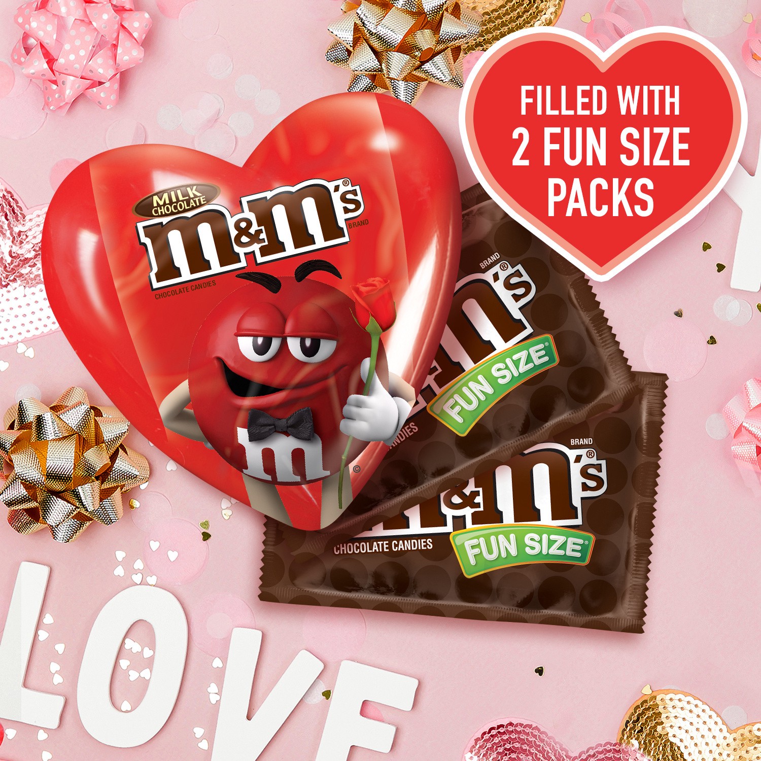 slide 6 of 8, M&M's Valentine's Day Milk Chocolate Candy Gift Heart, 0.93 oz, 0.93 oz