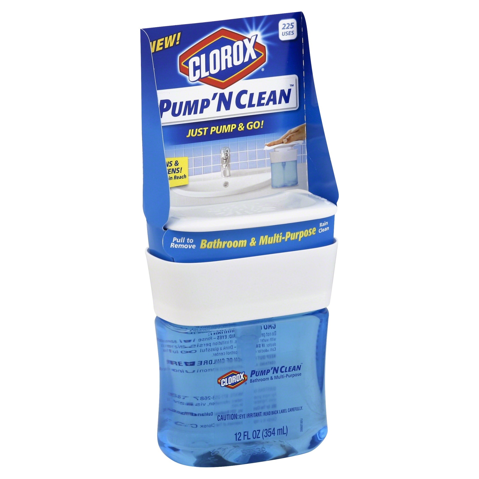 slide 1 of 2, Clorox Bathroom & Multi-Purpose Cleaner, Pump 'n Clean, Rain Clean, 12 oz