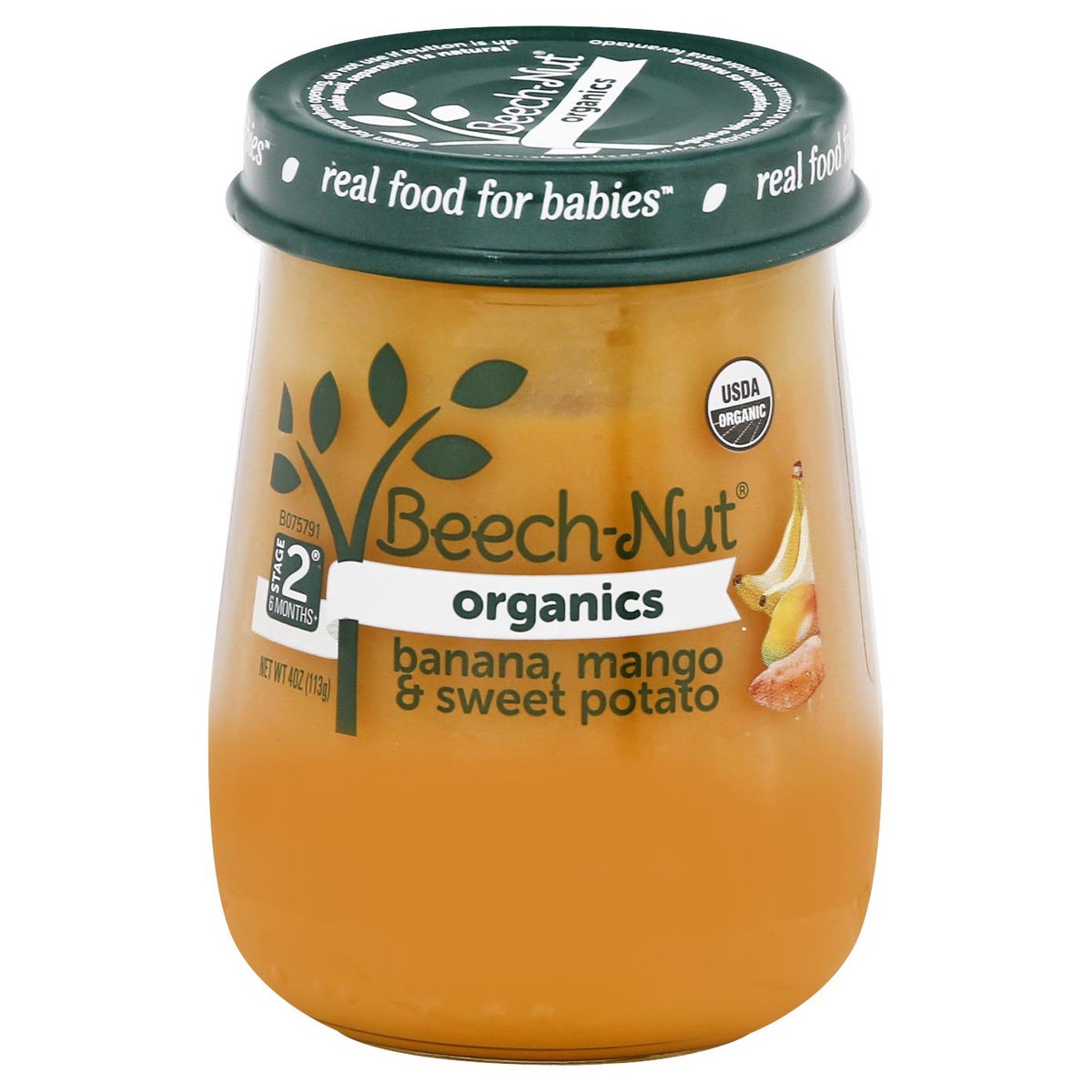 slide 1 of 10, Beech-Nut Organics Stage 2, Banana Mango & Sweet Potato Baby Food, 4 oz Jar, 4 oz