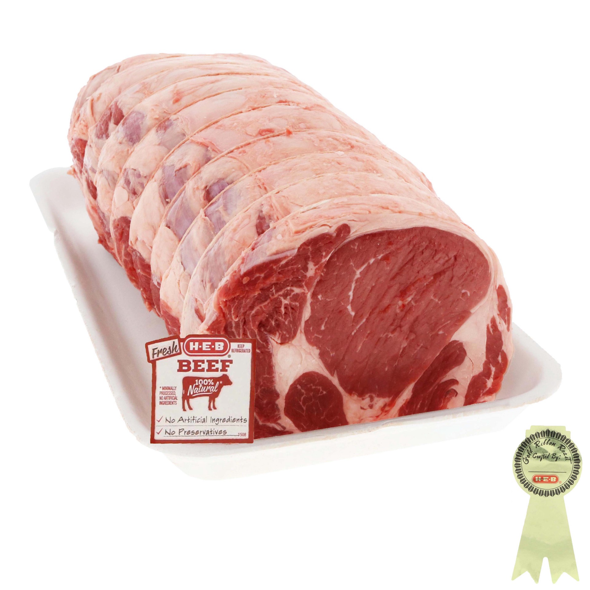 slide 1 of 1, H-E-B Beef Boneless Ribeye Roast, Whole, USDA Select, per lb