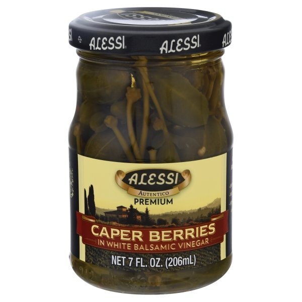 slide 1 of 1, Alessi Caper Berries, In White Balsamic Vinegar, 7 oz