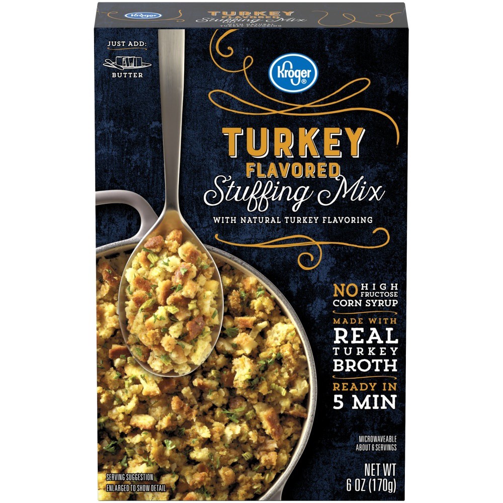 slide 1 of 1, KrogerTurkey Flavored Stuffing Mix - 6 oz, 6 oz