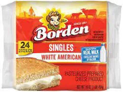 Borden Cheese Product, Pasteurized Prepared, White American Singles
