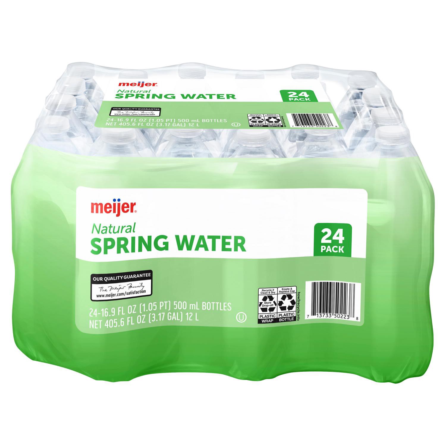 slide 1 of 2, Meijer Natural Spring Water Bottles - 24 ct; 16.9 oz, 24 ct; 16.9 oz