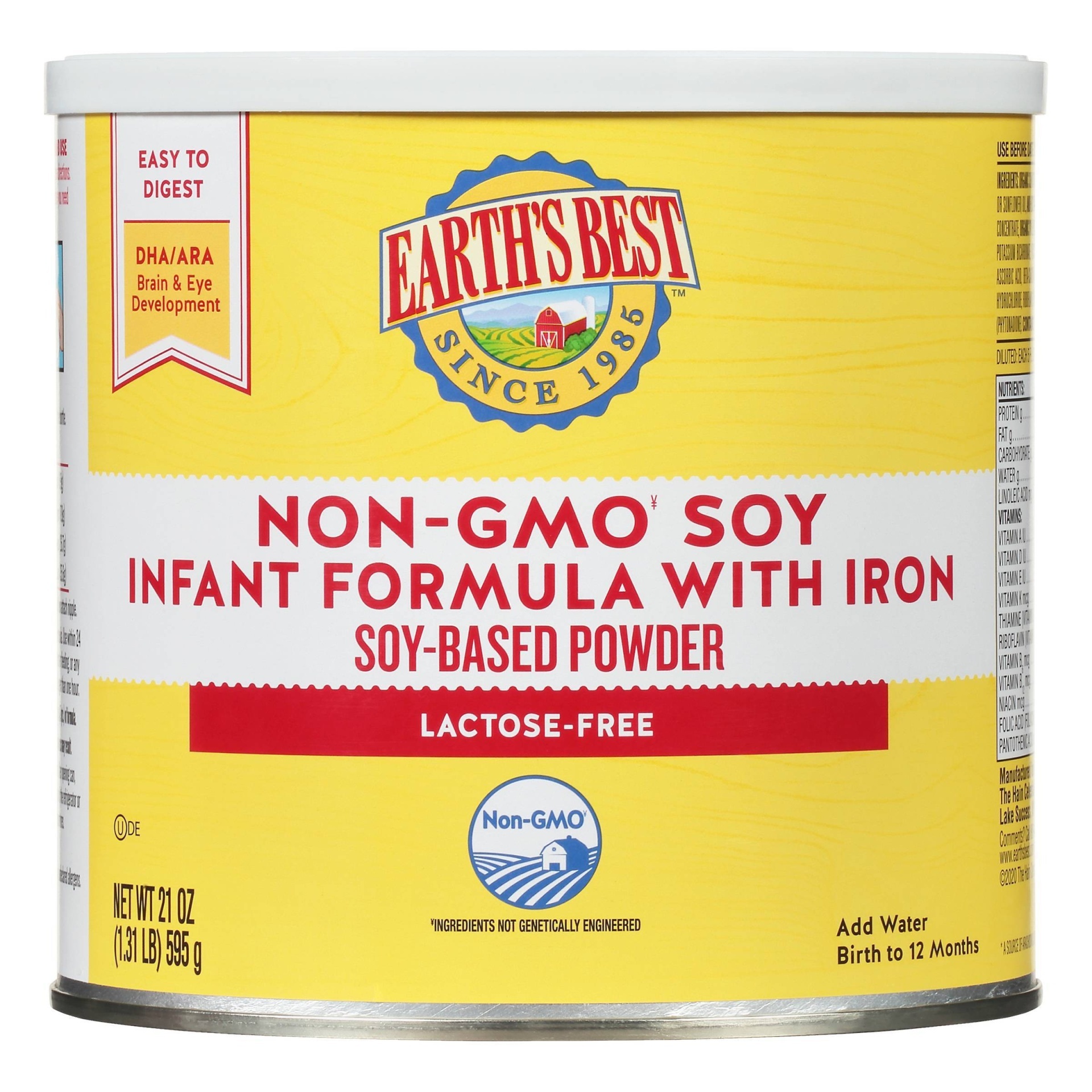 slide 1 of 3, Earth's Best Soy-based Powder Infant Formula With Iron, 23.2 oz