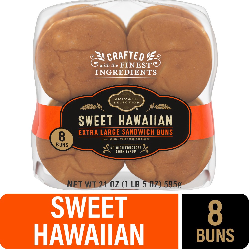slide 1 of 1, Private Selection Jumbo Hawaiian Sandwich Buns, 8 ct; 21 oz