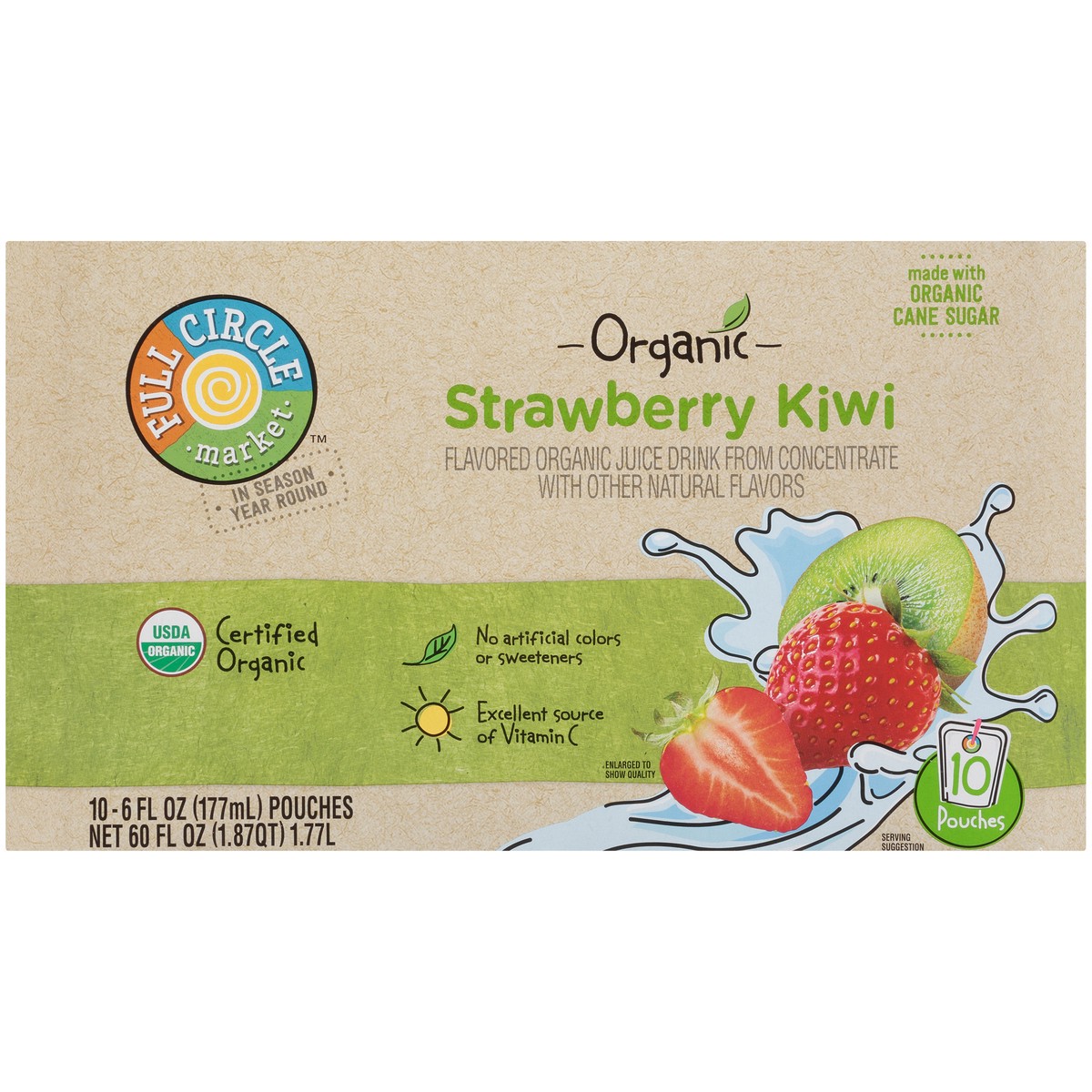 slide 9 of 14, Full Circle Market Strawberry Kiwi Flavored Organic Juice Drink From Concentrate, 60 fl oz