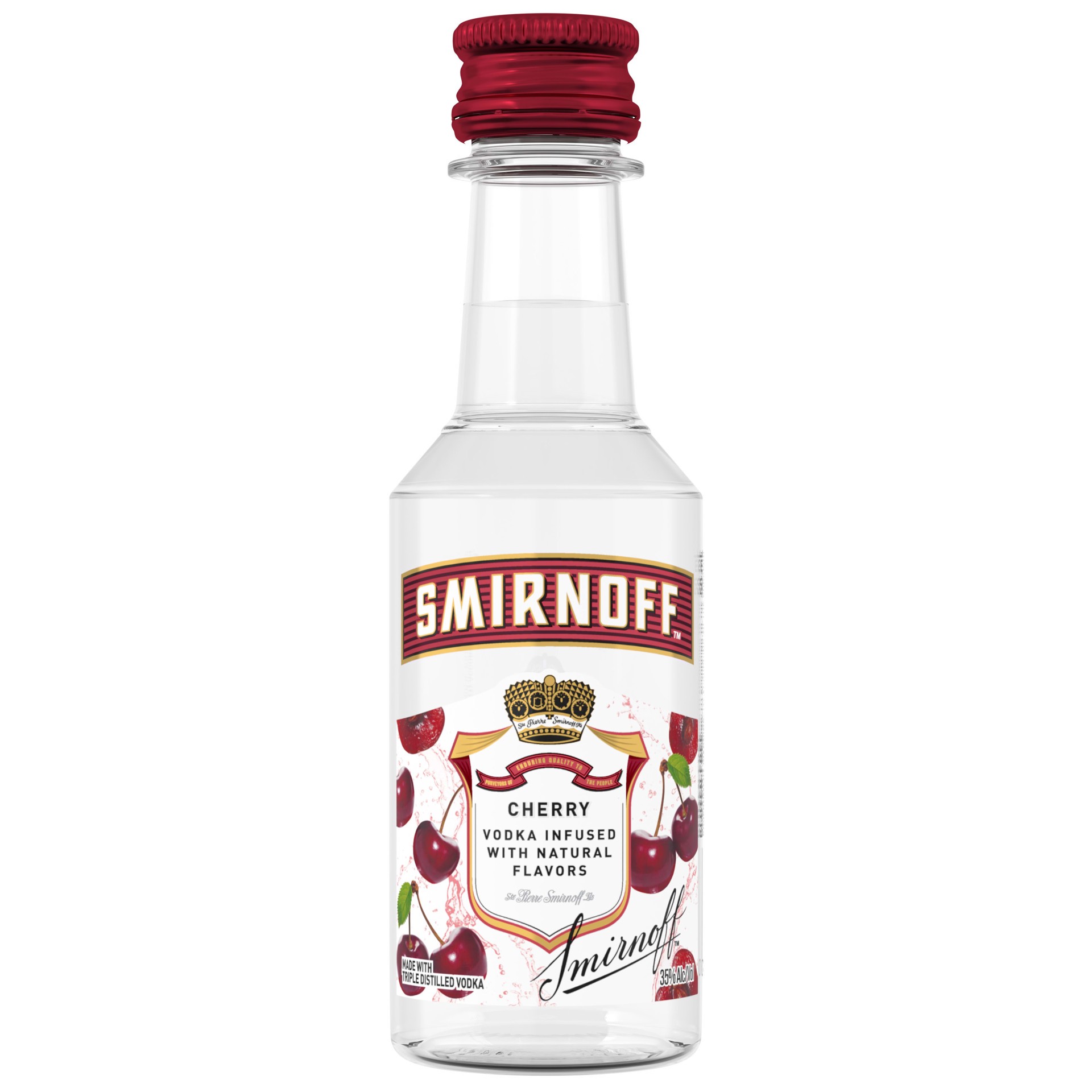 slide 1 of 3, Smirnoff Cherry (Vodka Infused With Natural Flavors), 50 mL, 50 ml