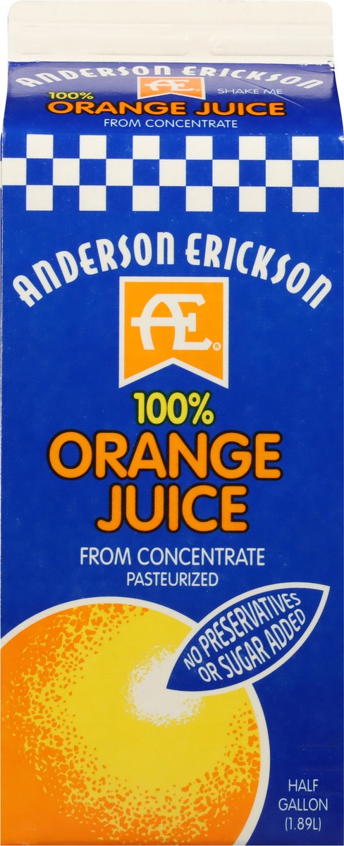 slide 5 of 9, Anderson Erickson Dairy 100% Orange Juice - 1/2 gal, 1/2 gal