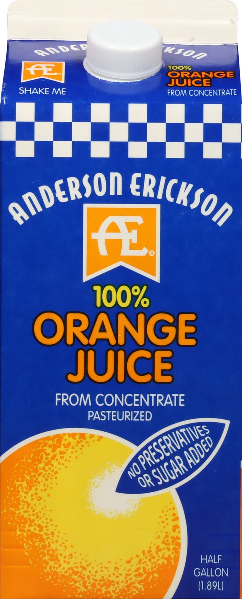 slide 9 of 9, Anderson Erickson Dairy 100% Orange Juice - 1/2 gal, 1/2 gal
