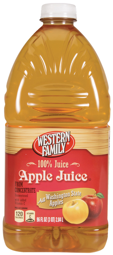 slide 1 of 1, Western Family 100% Juice Apple Juice - 96 oz, 96 oz