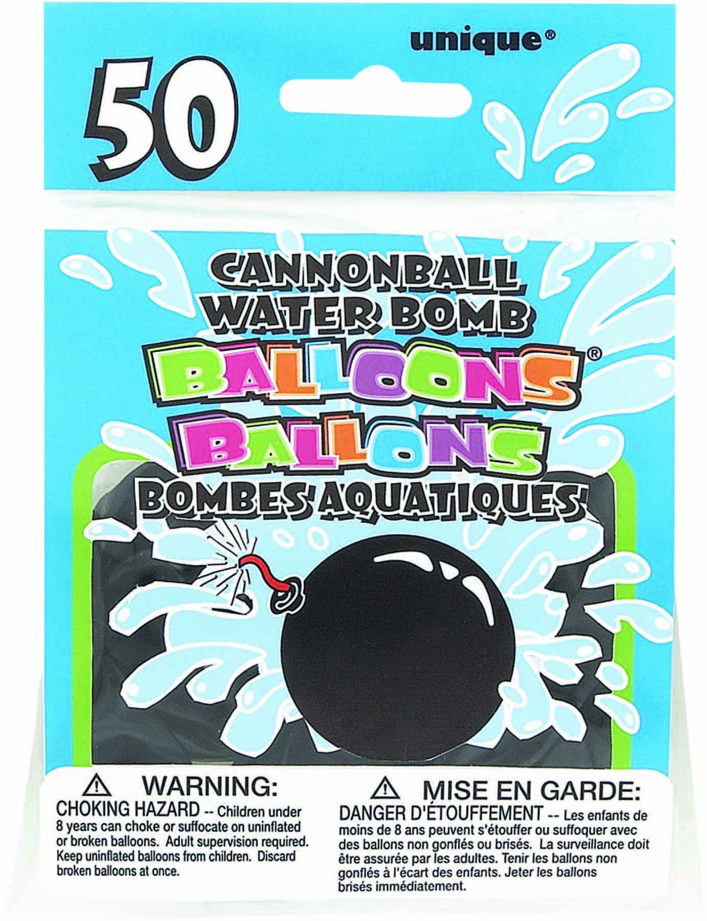 slide 1 of 1, Unique Industries Unique Cannonball Waterbomb Balloons, 50 Count, 1 ct