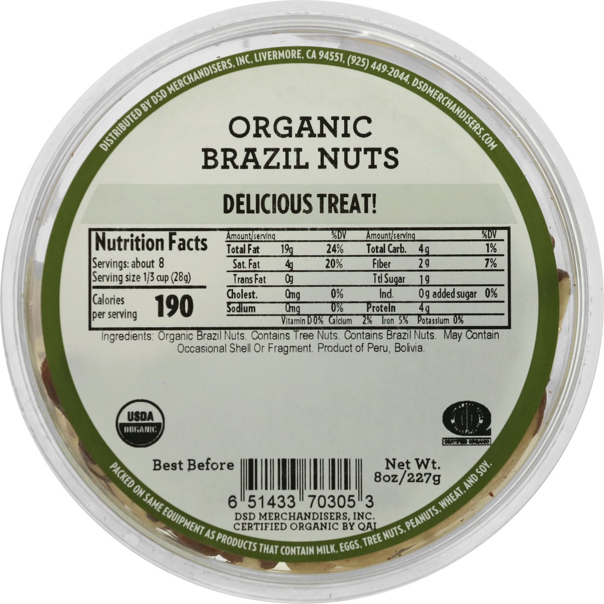slide 8 of 10, DSD Merchandisers Brazil Nuts Organic - 8 OZ, 8 oz