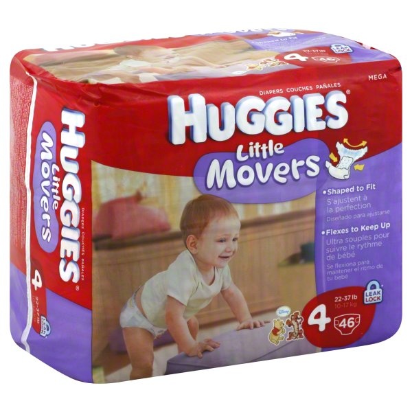 slide 1 of 1, Huggies Little Movers Diapers, 46 ct