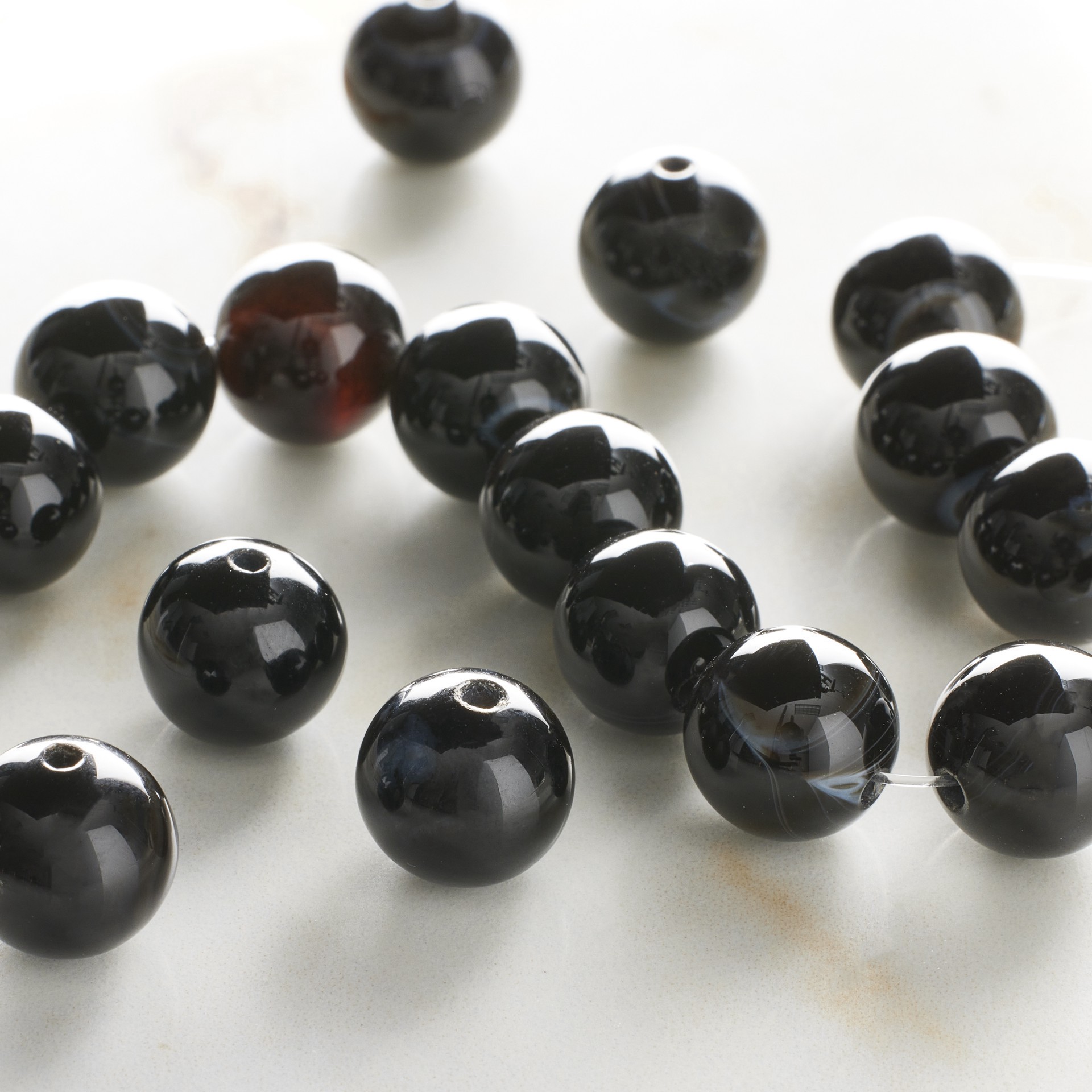 slide 2 of 3, Black Dyed Agate Round Beads, 10mm By Bead Landing, 10mm