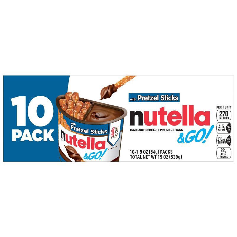 slide 8 of 8, Nutella and Go! Hazelnut Spread with Pretzel Sticks - 19oz/10ct, 10 ct; 19 oz