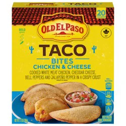 Old El Paso Taco Bites, Chicken & Cheese, Frozen Snacks, 20 Count, 13 oz