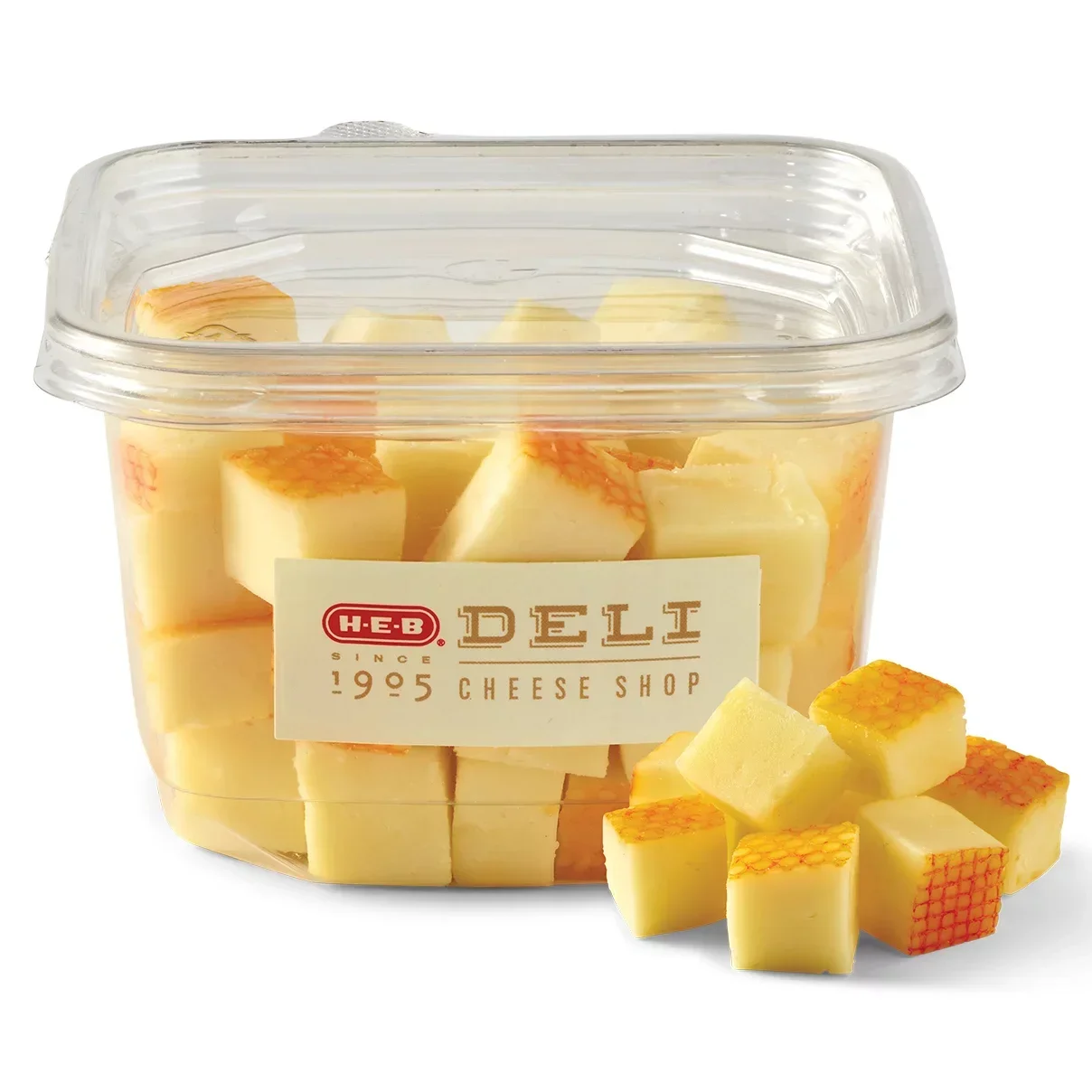 slide 1 of 1, H-E-B Deli Muenster Cheese Cubes, per lb