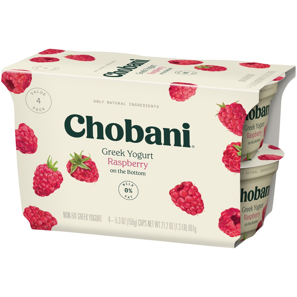 Chobani Raspberry Greek Yogurt 4 ct; 5.3 oz Shipt