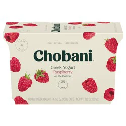 Chobani Non-Fat Raspberry on the Bottom Greek Yogurt 5.3oz 4ct