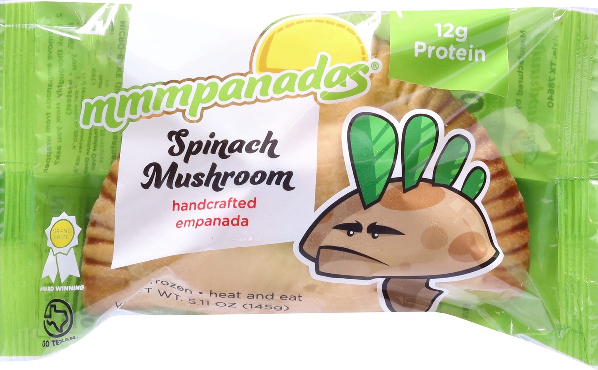 slide 5 of 9, mmmpanadas Handcrafted Spinach Mushroom Empanada 5.11 oz, 5.11 oz